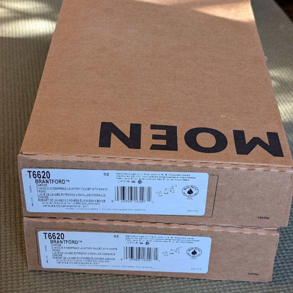 Moen Brantford T6620 Chrome Two-handle Widespread Bathroom Faucet Set New in Box - Picture 5 of 10